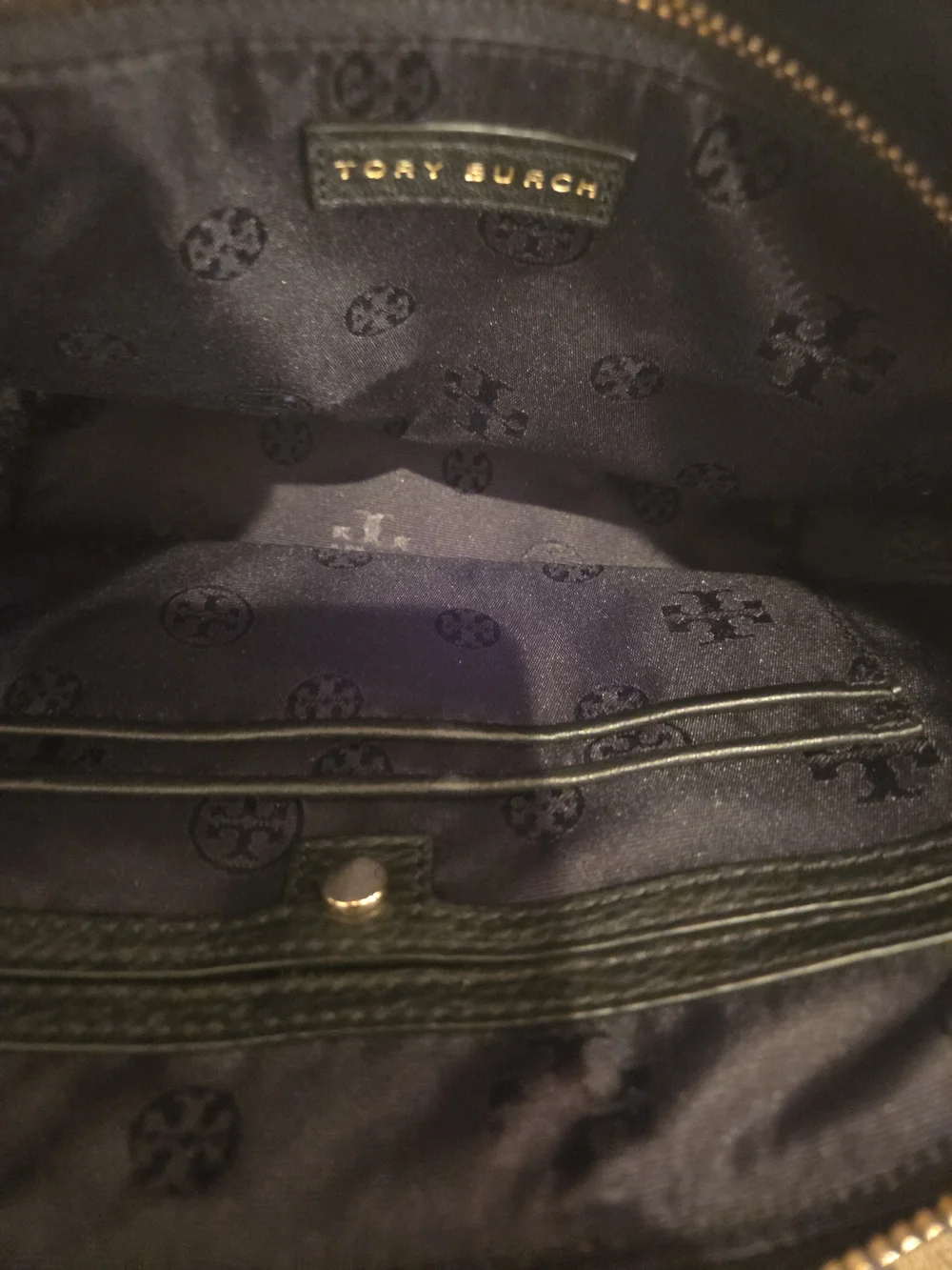 Tory Burch Black Leather Satchel with Matching Wallet